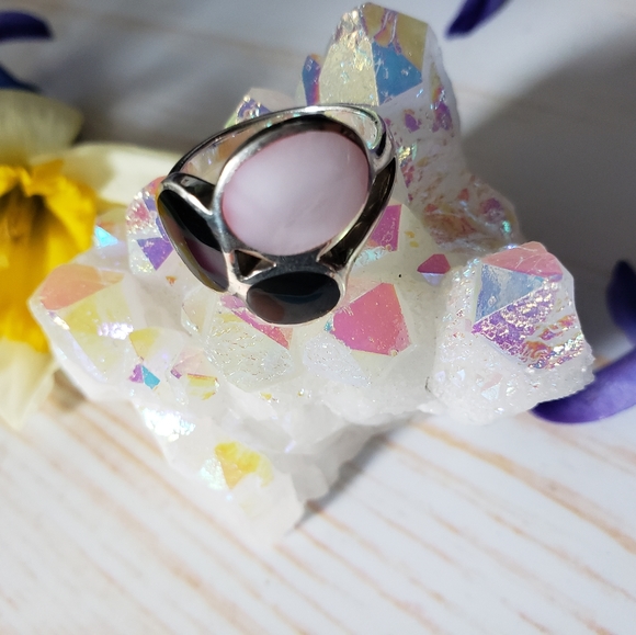 π925 Sterling Silver - Onyx, Labradorite Rose Quartz Gem - Picture 3 of 7